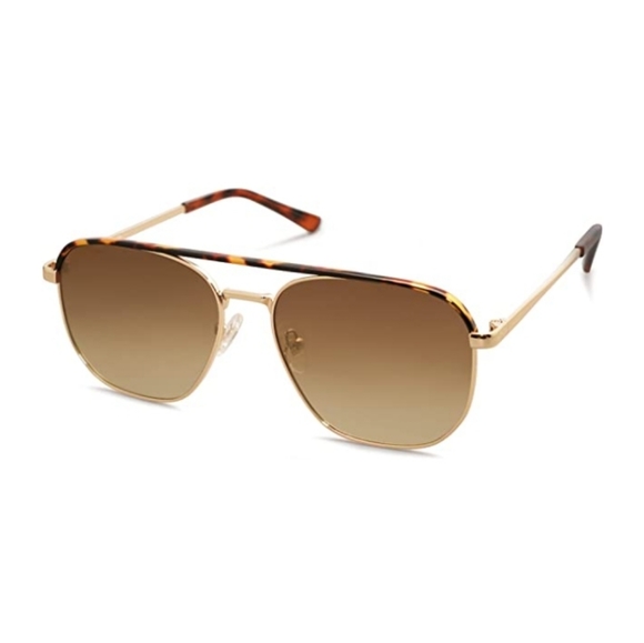 Brown Retro Aviator Polarized Sunglasses Womens Mens Vintage Square Shades - Picture 5 of 5